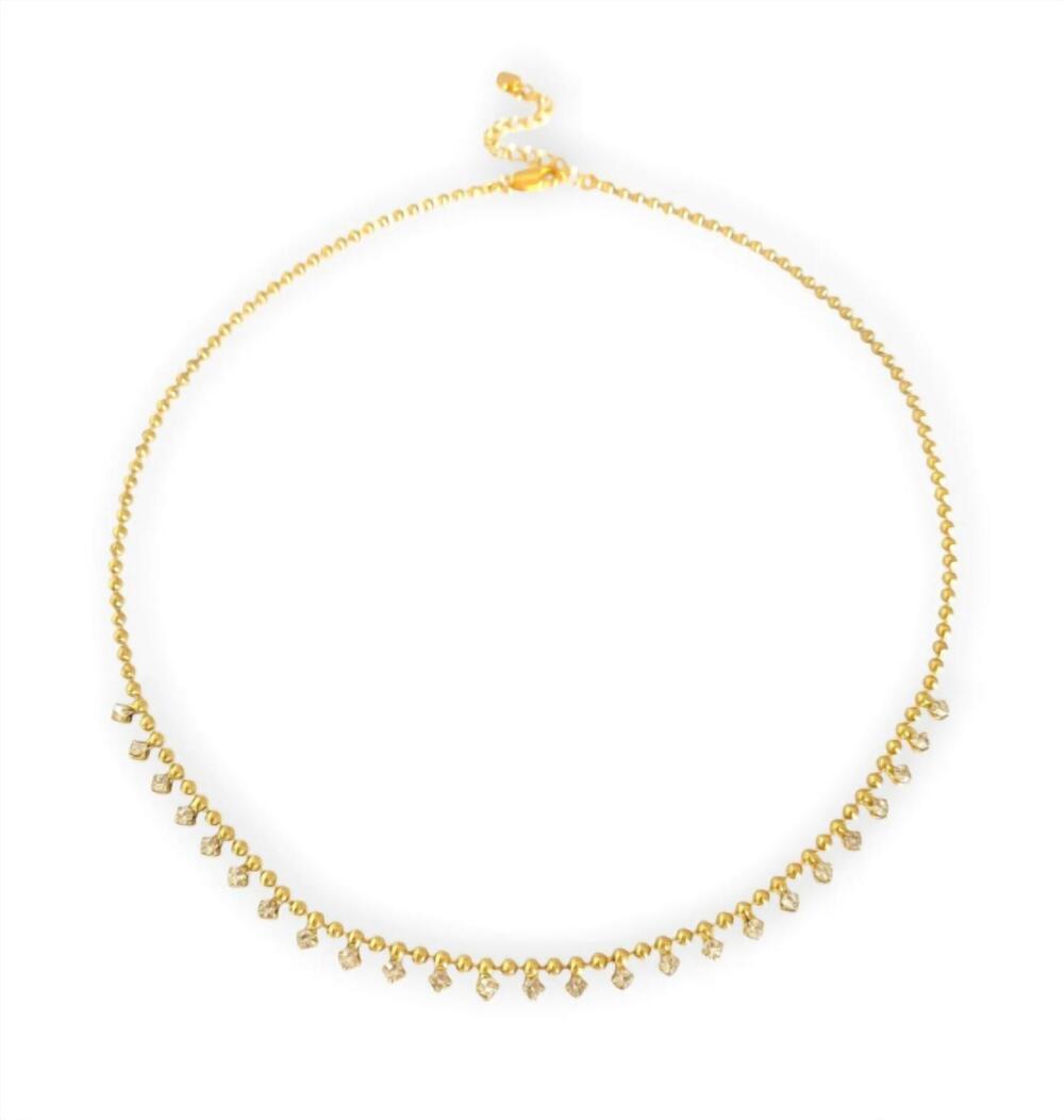 NEW THEIA women's fringe necklace in gold